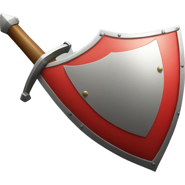 red shield with a sword emoji