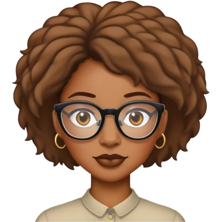 butch black woman with glasses emoji