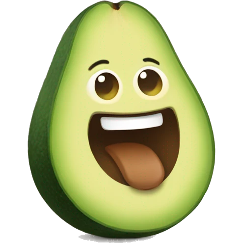 Cheerful avocado emoji