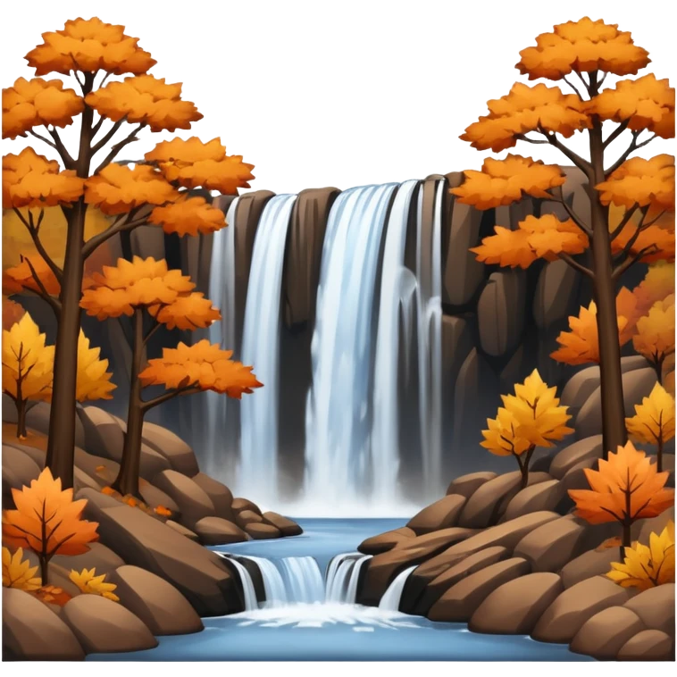 autumn with brown trees waterfall emoji