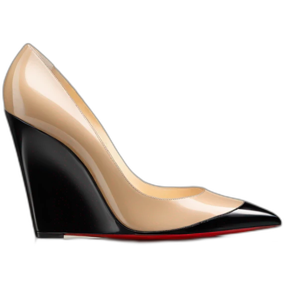 One WEDGE heel LOUBOUTIN black leather PATENT emoji