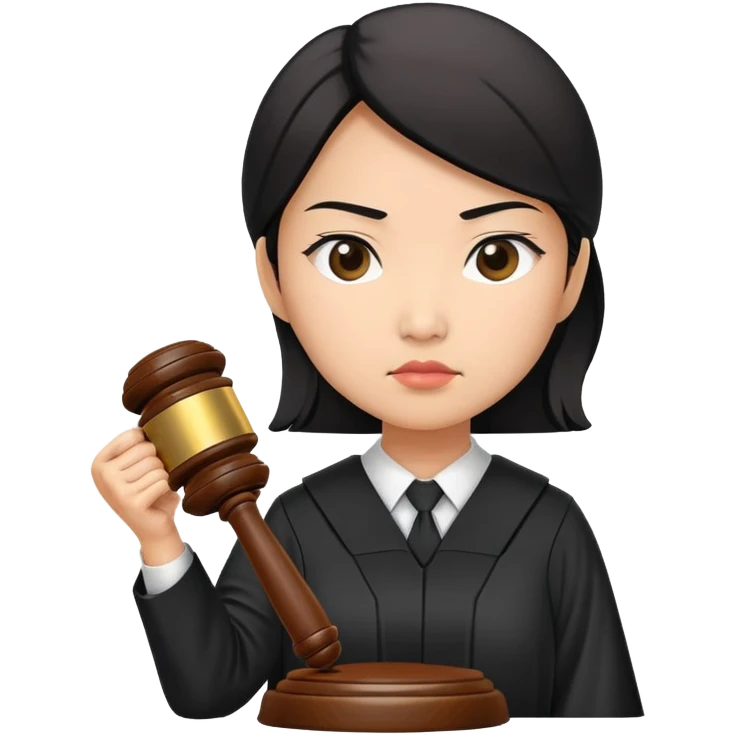 Judge with only gavel Asian female emoji