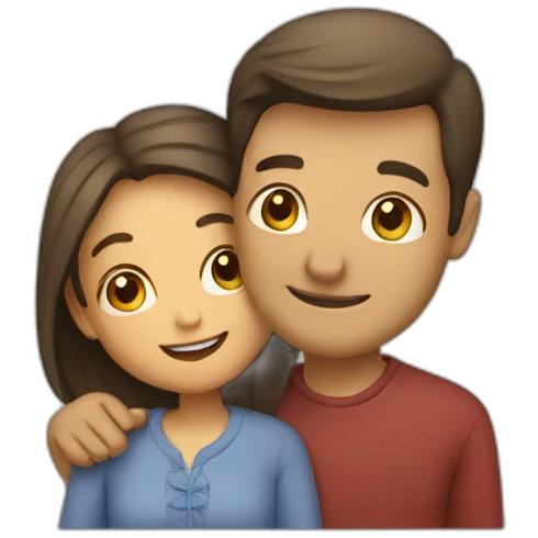 Happy couple hugging each other  emoji
