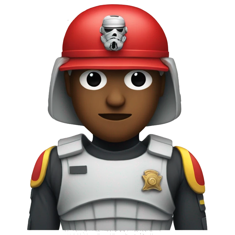 Trooper icon with bino and a colored visor red icon emoji