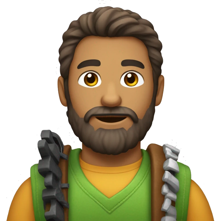 homme brun barbu qui joue à la Xbox chevaux longs  emoji