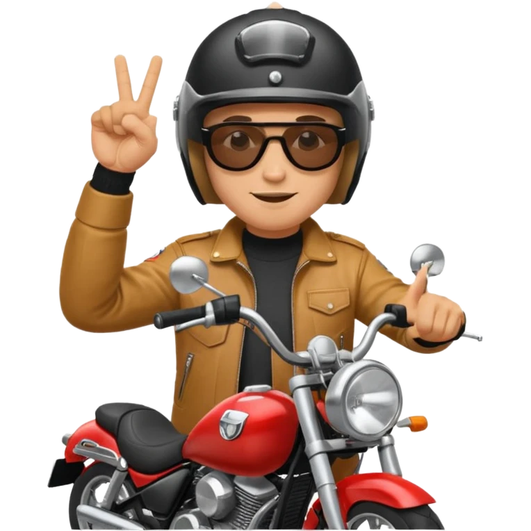 Jul qui fe le signe jul sur une moto emoji