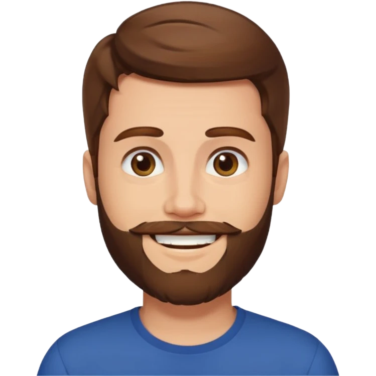 27 year old man, brown hair, beard emoji