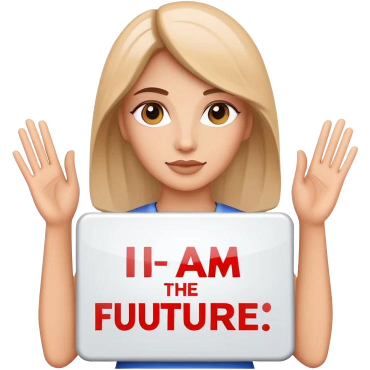Lady with I am the future sign  emoji