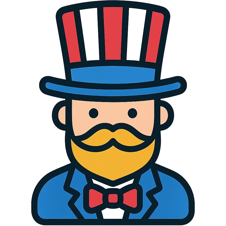 Yankee icon with color and black outlines emoji