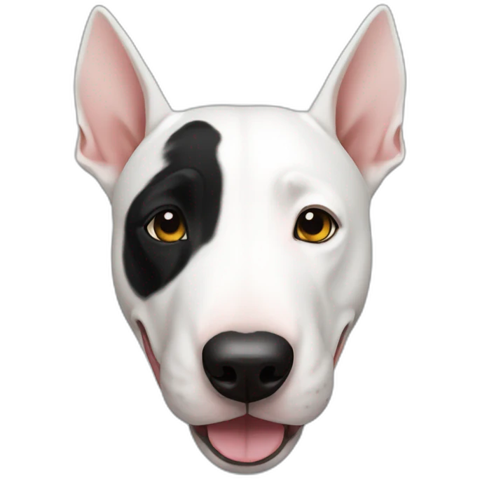 English bull terrier with black eye emoji