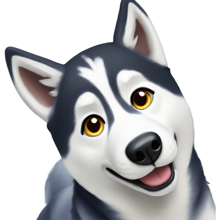 Husky playing in the snow emoji