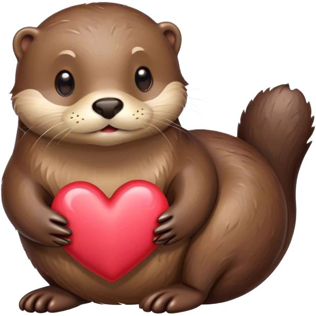 Otter with a heart emoji
