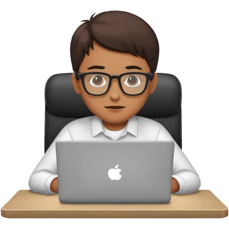 person work on the laptop and sit at the desk emoji