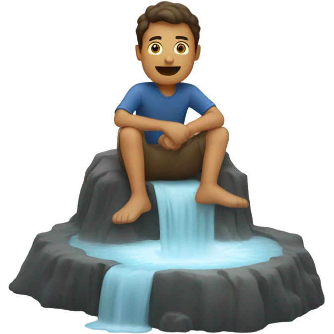 Man sitting on a geyser emoji
