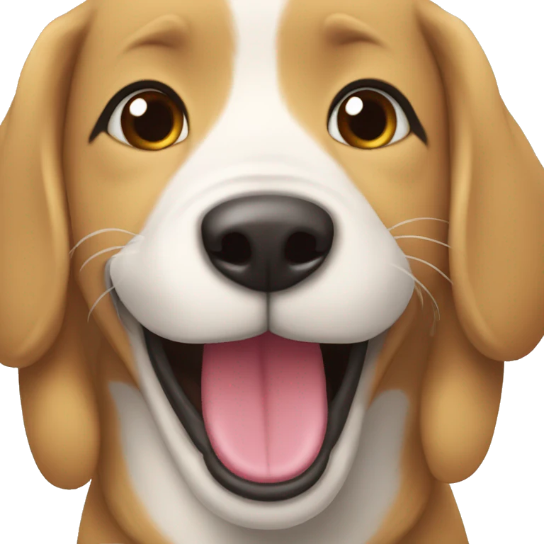perrita blanca sonriendo emoji