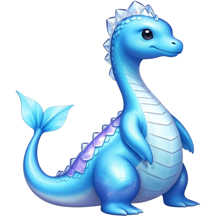 Shiny Exotic Colorful Ethereal Sparkly Lapras-Amaura-Aurorus-Fakémon-hybrid-creature (full body)  emoji