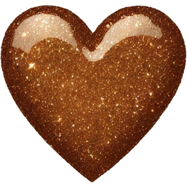 One Brown glitter heart emoji