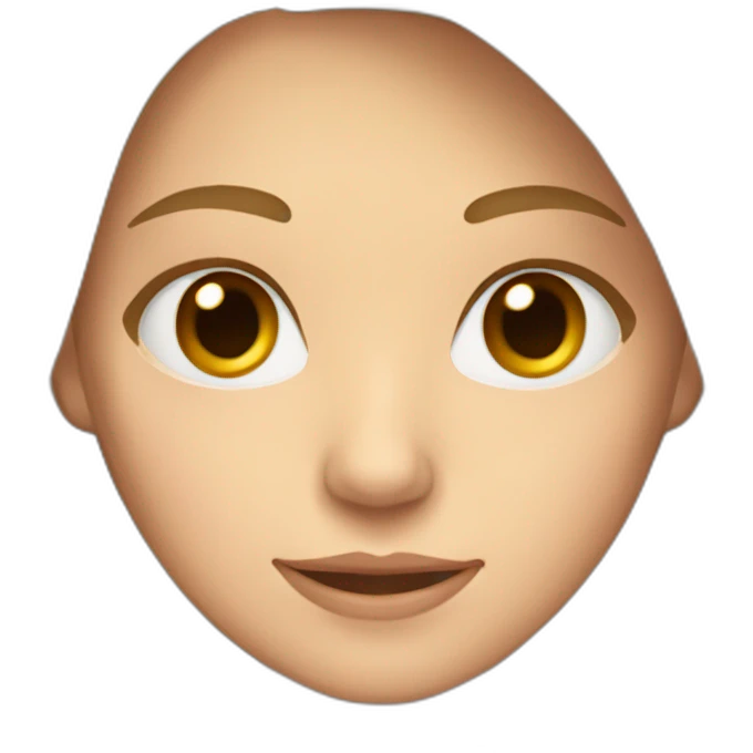 one small european woman with long light brown and blonde hair and brown eyes in the front, emoji