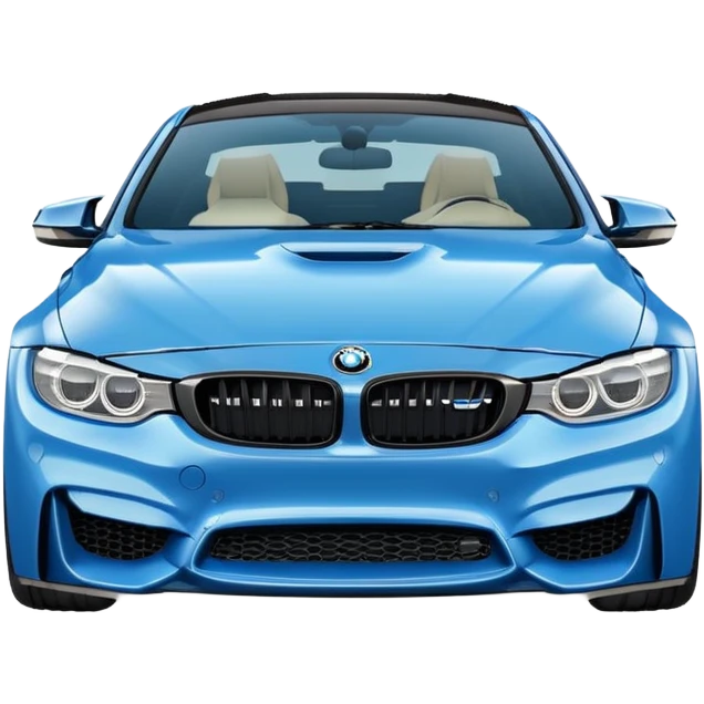 A retro sticker of a blue BMW M4 competition  emoji