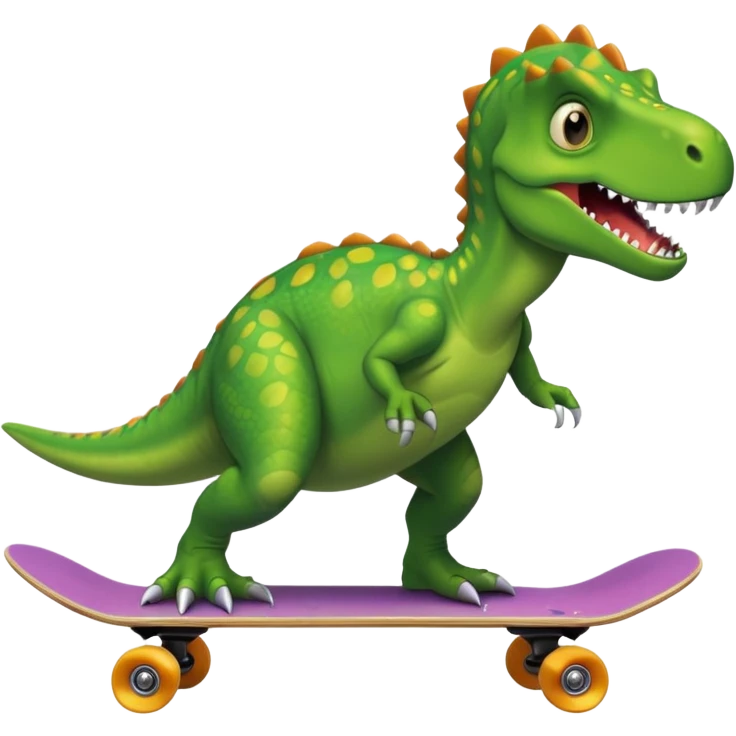 Dinosaur on a skateboard emoji