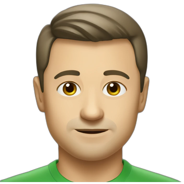 Volodymyr Zelensky with Green shirt emoji