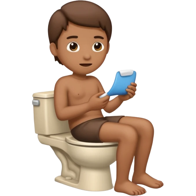 Taking poop on toilet emoji