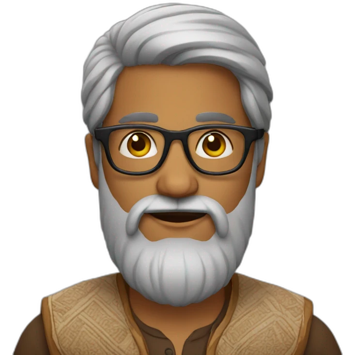Indian with glasses and beard emoji