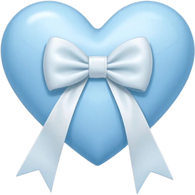 Pastel blue heart with a white ribbon  emoji