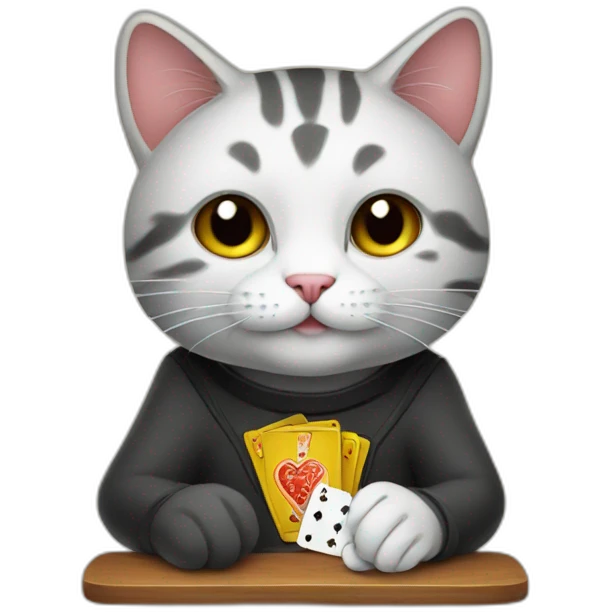 Cat playing cards emoji