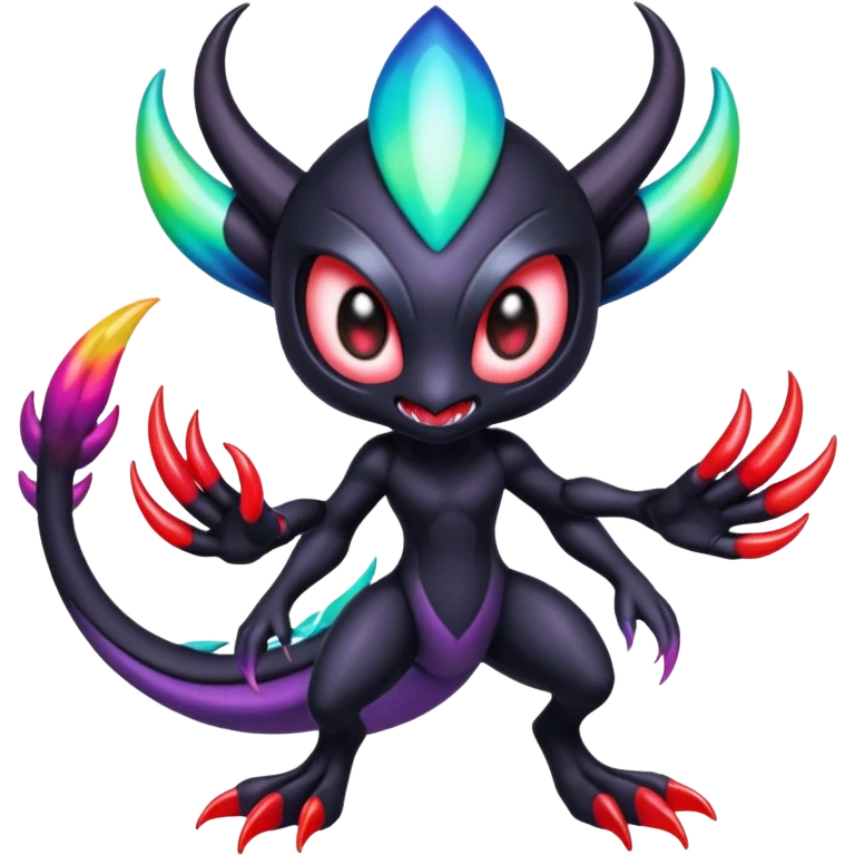 Colorful Exotic Meloetta-Darkrai-Venom-Stitch-Fakémon-creature-hybrid emoji