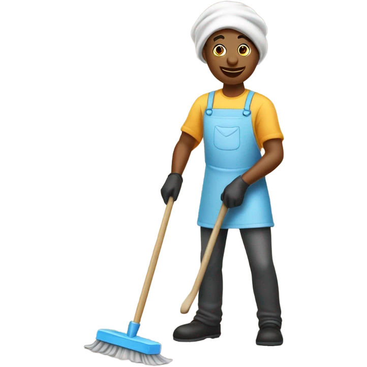 doing chores like a servant cartoon emoji