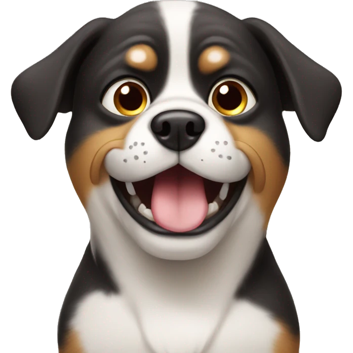 Dog with funny face emoji