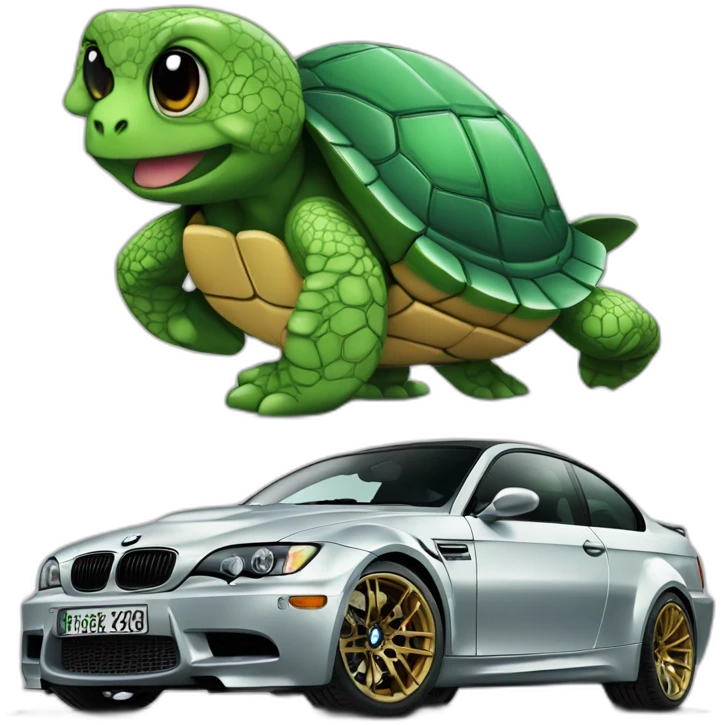 Tortue dans une BMW m3 emoji