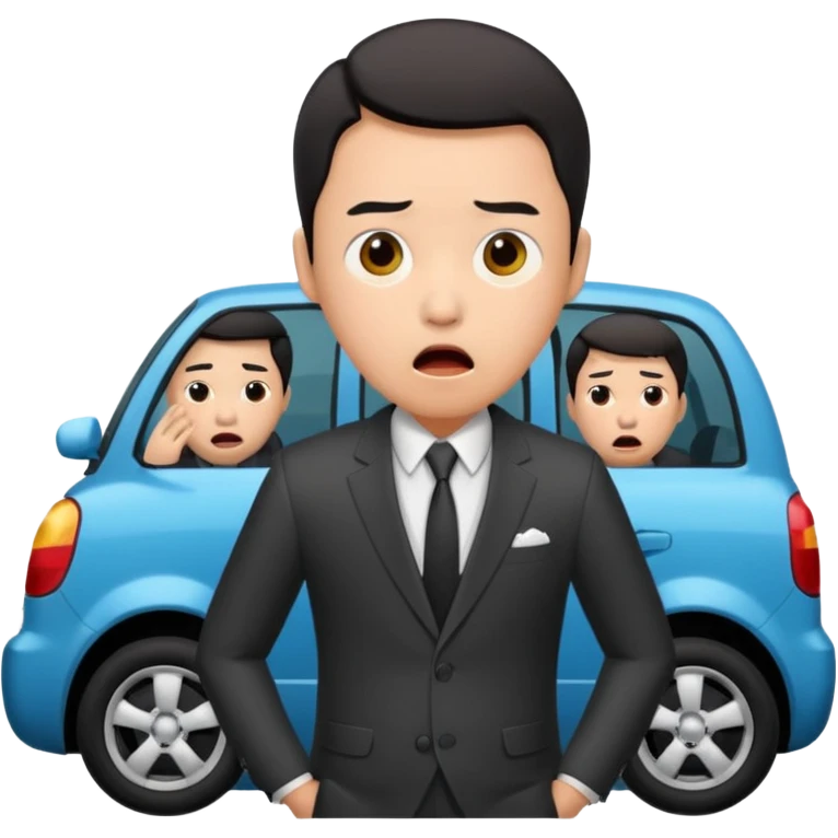 Chinese driver in accident emoji