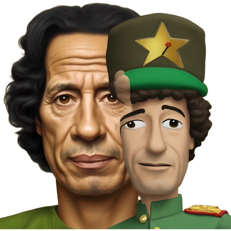 Photo realistic Muammar Gaddafi with Malcolm in the middle emoji