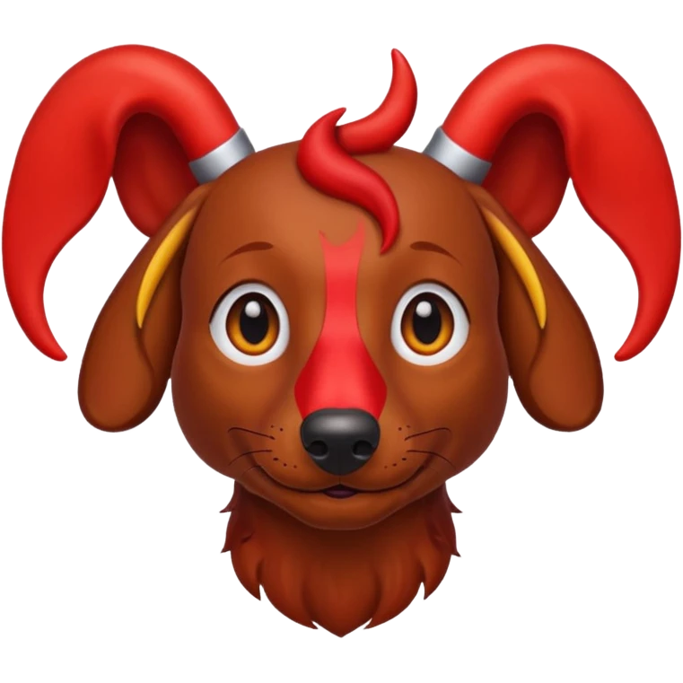 Dachshund brown with devil horns  emoji