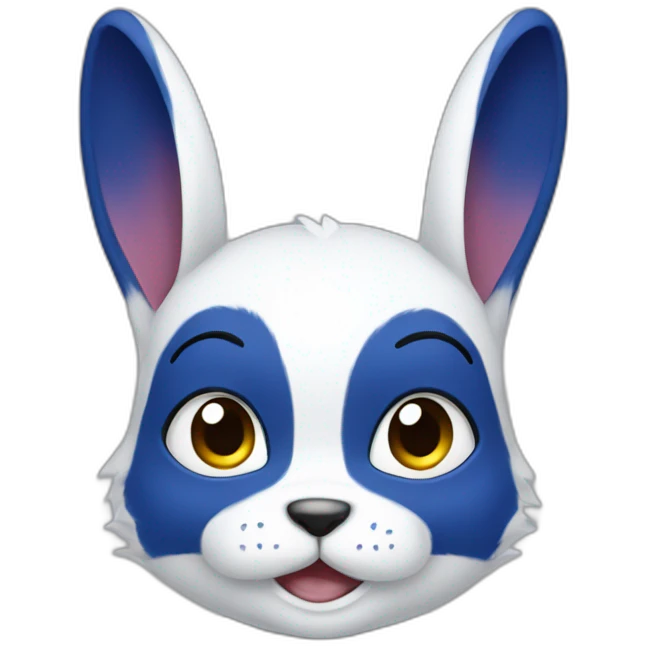 Muscular Anthro white rabbit with dark blue hair emoji
