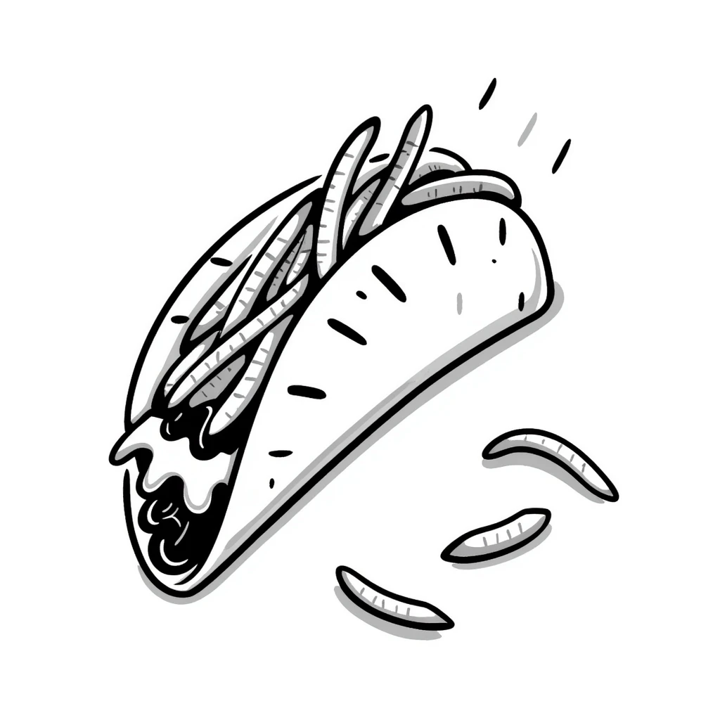 French tacos, grilled wrap with fillings, cheese, and fries emoji
