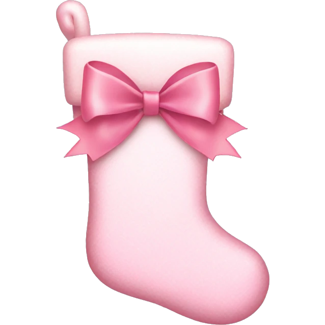  light pink Christmas stocking with bow emoji