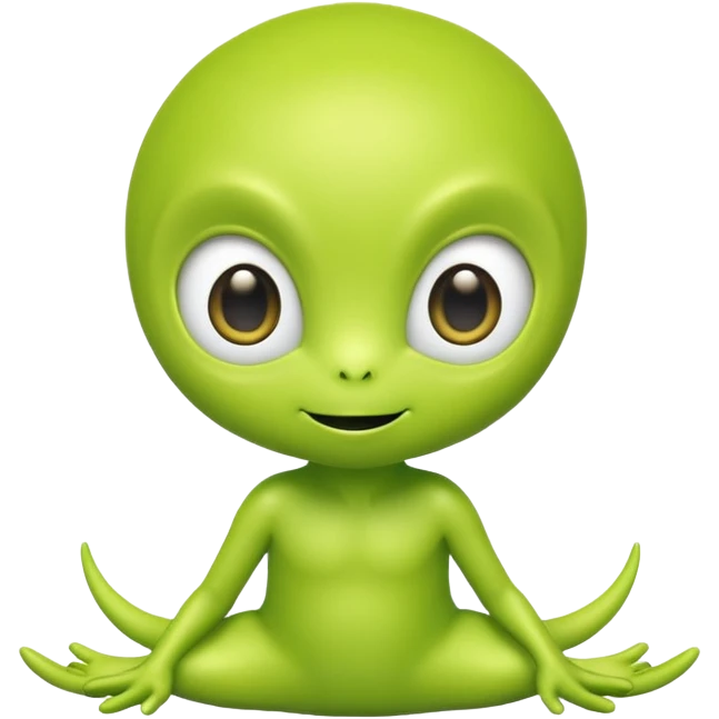 lime green cute kawaii alien emoji