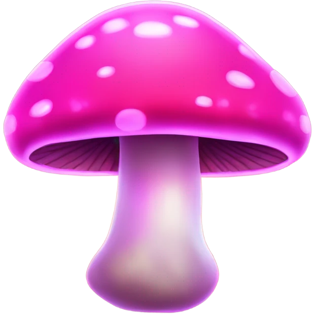 Hot pink sparkly neon glowing mushroom emoji