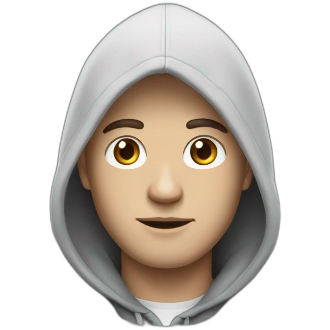 Black-haired white guy in hoodie  emoji