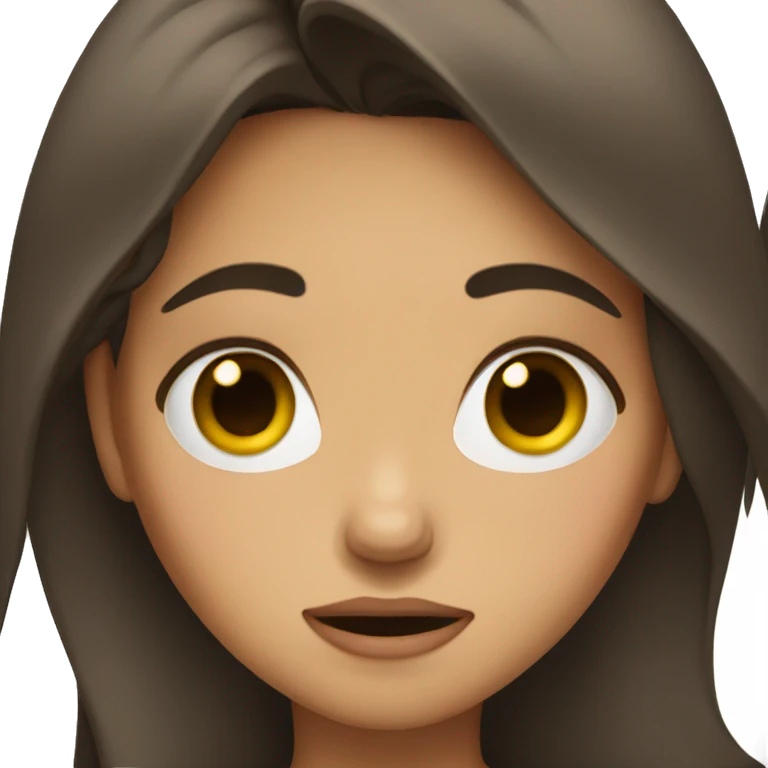brunette girl crying emoji