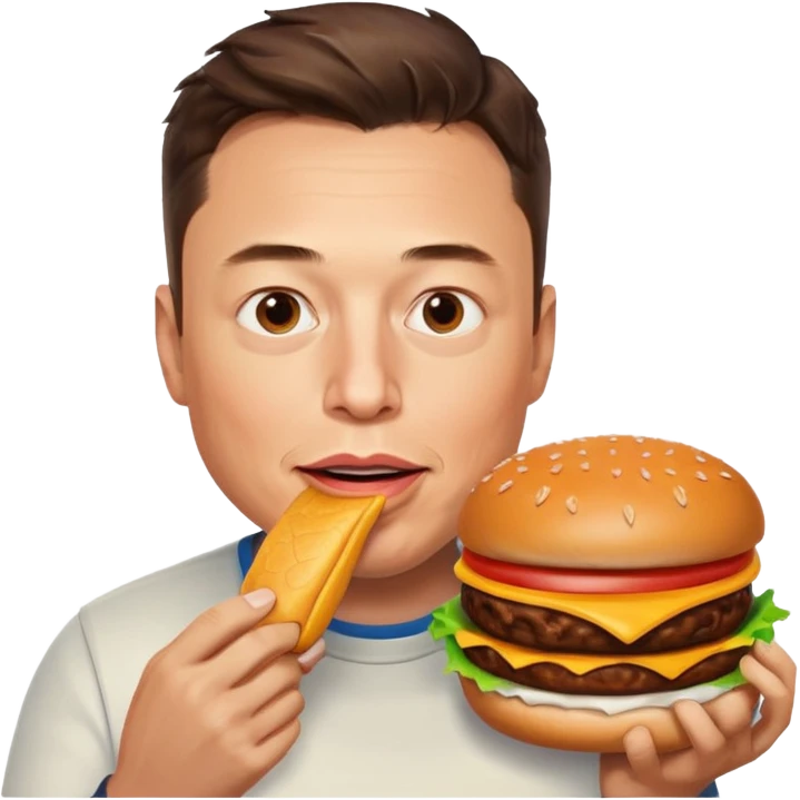 Elon musk eating a burger  emoji