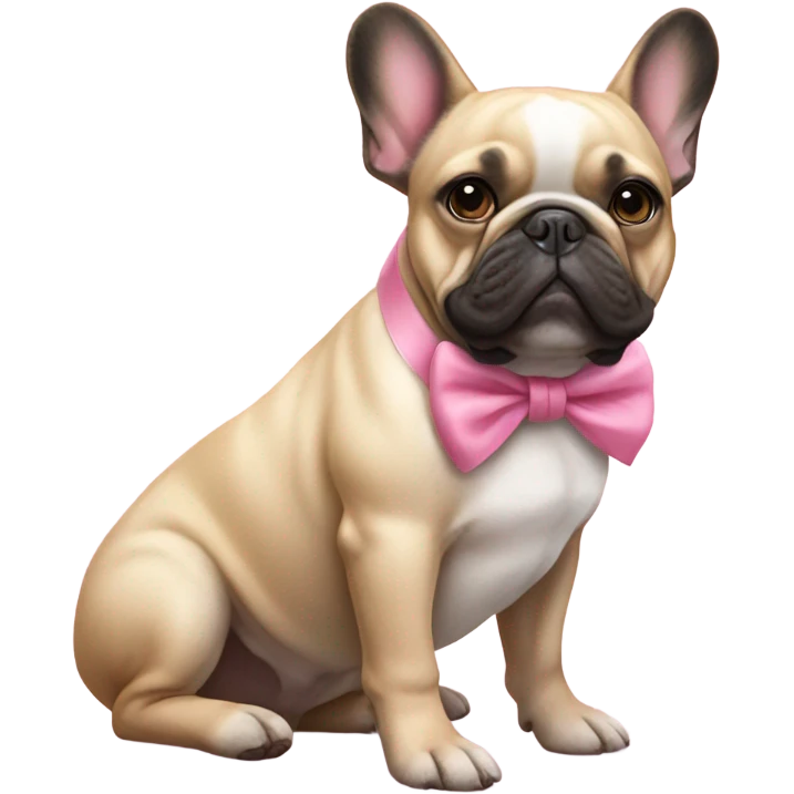Frenchie with pink bow emoji