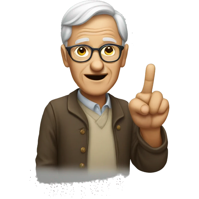 A old man pointing her finger  emoji