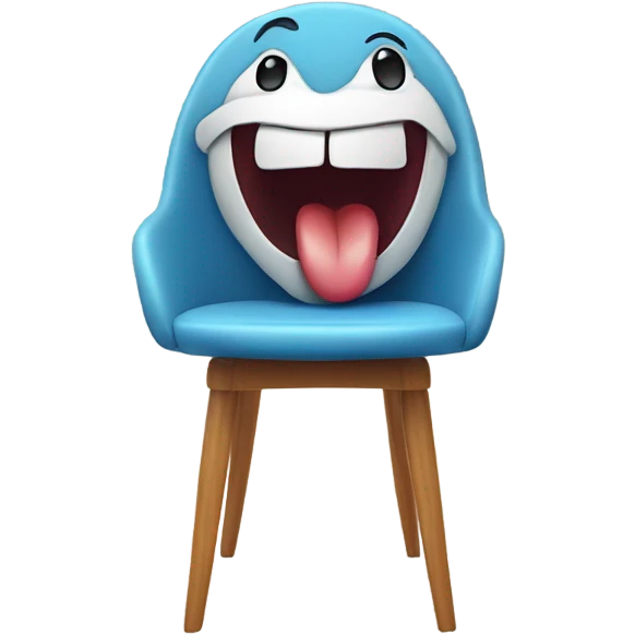 Smiling face licking a chair emoji