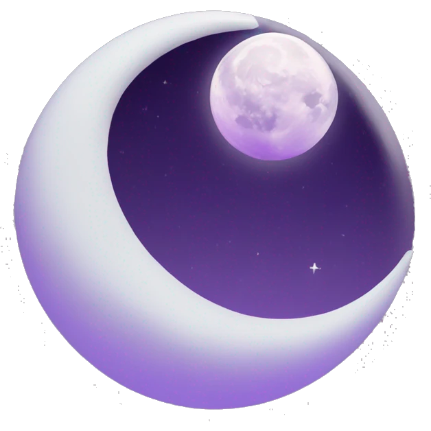 A big white moon in a purple nightsky emoji