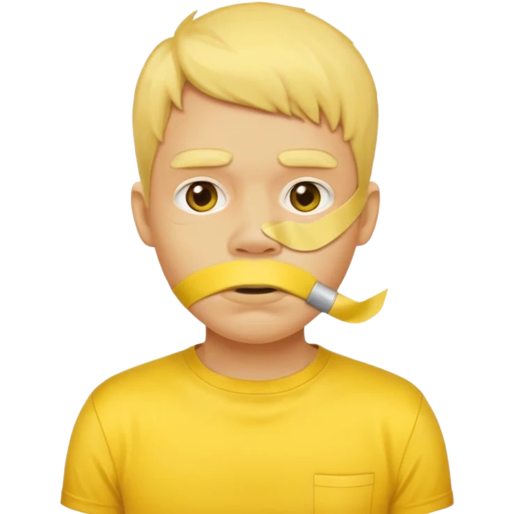 Yellow guy with tape over mouth emoji