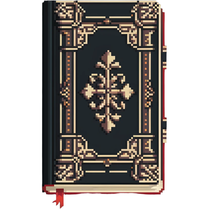 vintage dictionary with ornate cover emoji